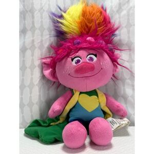 DreamWorks Trolls Poppy Plush Rainbow Hair Sparkle Cape Stuffed‎ Toy